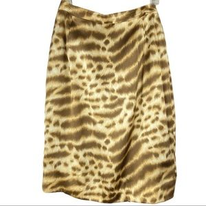 Mondi Silk Animal Print Pencil Skirt Vintage Euro Size 40 (Size 10)